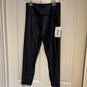 ZYIA Active Black Metallic Leggings